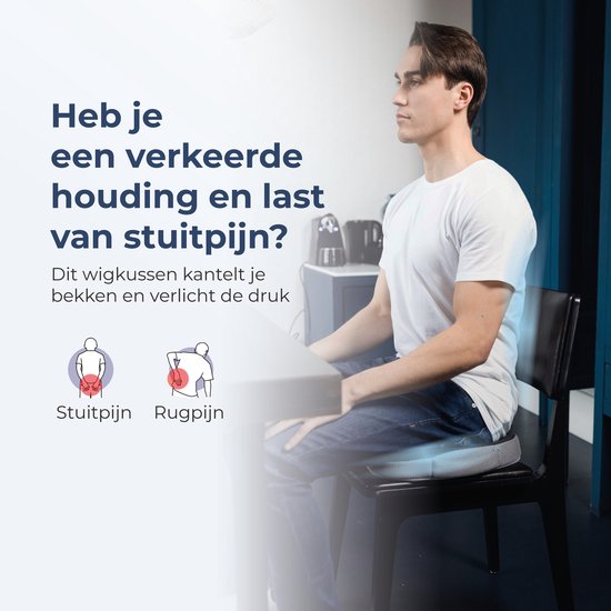Best Life Zitkussen - Wigkussen - Stuitkussen Orthopedisch - Ergonomisch Stoelkussen