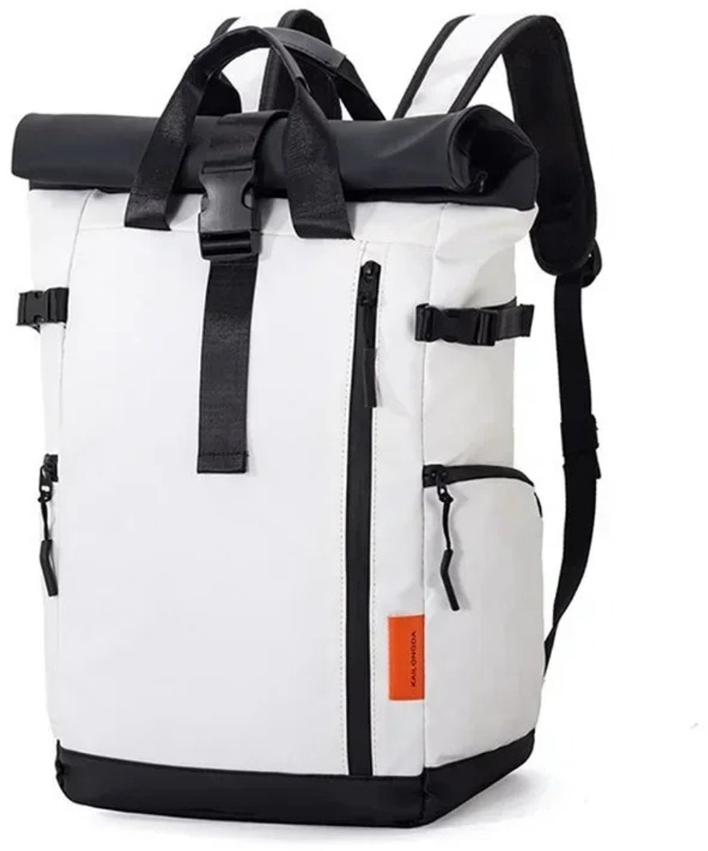Multifunctionele Rugzak voor Heren - Reisrugzak & Schoudertas voor Outdoor, School & Weekend - Laptopvak - 15 x 28 x 50 cm - Rugtas 21L - Wit