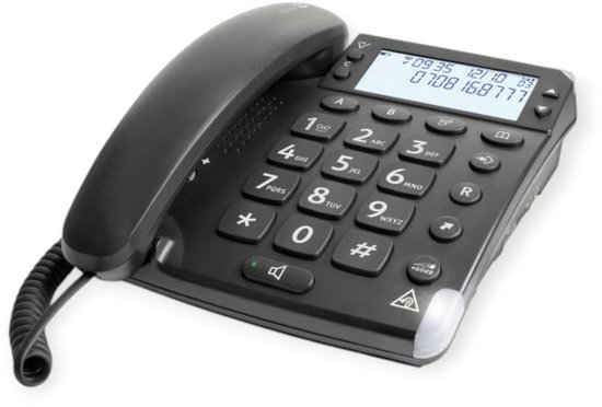 DORO Magna 4000 zwarte analoge bureautelefoon met nummerweergave en grote geluidsversterking. Geschikt voor SLECHTHOREND foto 6