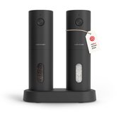 LARS NYSØM Elektrische Zout- en Pepermolen Set Spænding - 2-delige Set met verstelbaar keramisch maalwerk van grof tot fijn - Automatisch kruidenmolense (Carbon Black)