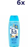 Fa Magic Oil Blue Lotus douchegel, 6x verpakking. Met blauwe lotusbloemen en goudkleurige olie. 94% natuurlijke ingrediënten.
