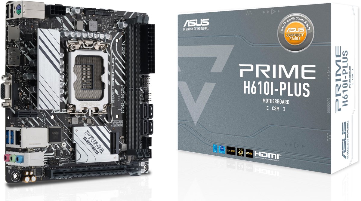 ASUS PRIME H610I-PLUS-CSM Intel H610 LGA 1700 mini ITX