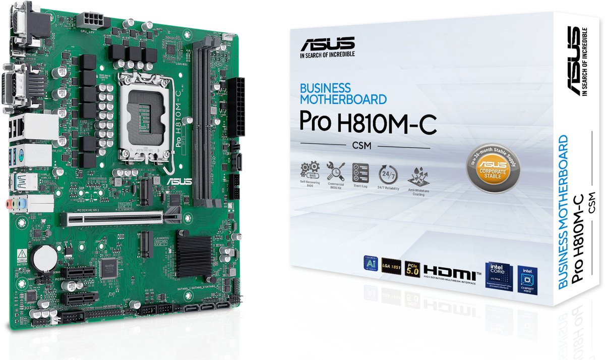 ASUS PRO H810M-C-CSM Intel H810 LGA 1851 (Socket V1) micro ATX
