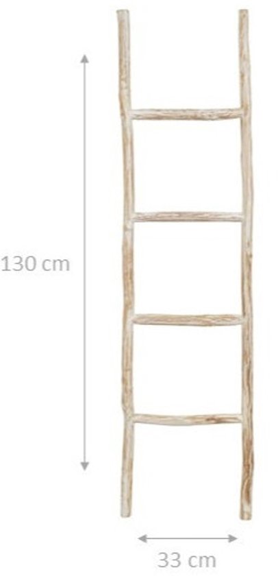 Wenko Loft handdoekladder, ladder met 6 treden voor handdoeken en badhanddoeken, stevig metalen frame in industriële stijl, bovenstang van FSC