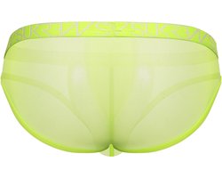 SUKREW Sheer Low-rise Brief Acid Yellow - MAAT XXL - Erotisch Heren Ondergoed - Slip voor Man - Sexy mannen Slip