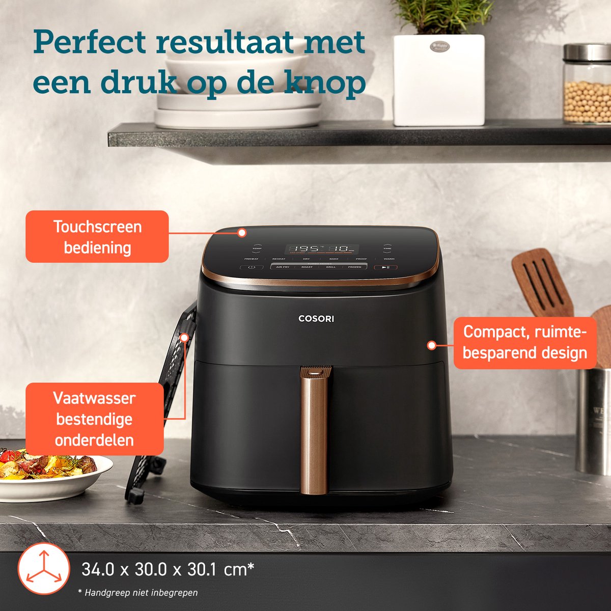 Cosori TurboBlaze Airfryer XXL met 2 Lades - afbeelding 2