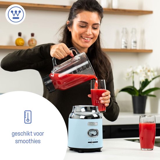 Westinghouse Retro Blender - Smoothie Maker - Blauw - 1,5 Liter - 600W van Westin — afbeelding 5