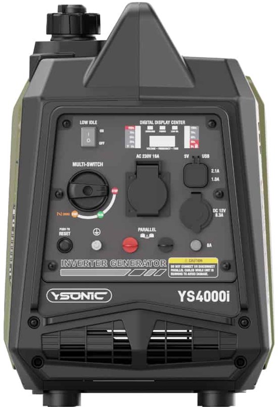 YSONIC YS4000i Inverter Generator - Aggregaat - 3.3KW - 230V Benzine Stroomgenerator - 2x USB - Autolader en Parallel Poort - Fluisterstil 62 dB - Olie en Overload Alarm