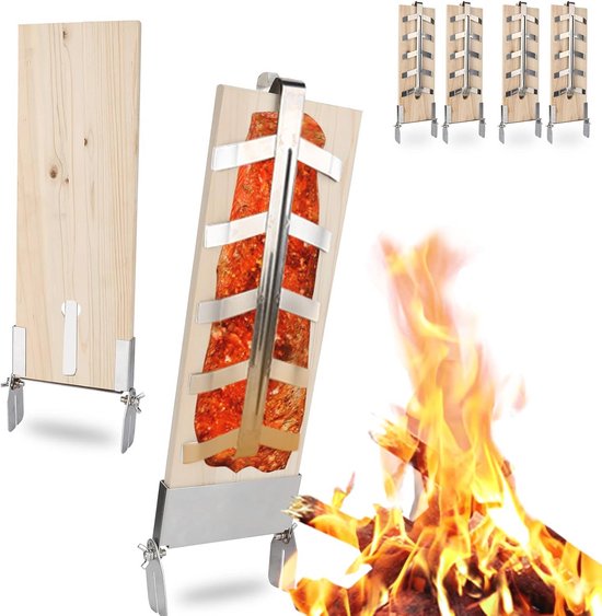 Grillart XL Cederhouten Rookplanken – Set Van 4 Stuks, 100% Western Red Cedar, Voor Barbecue, Vis, Vlees En Groenten