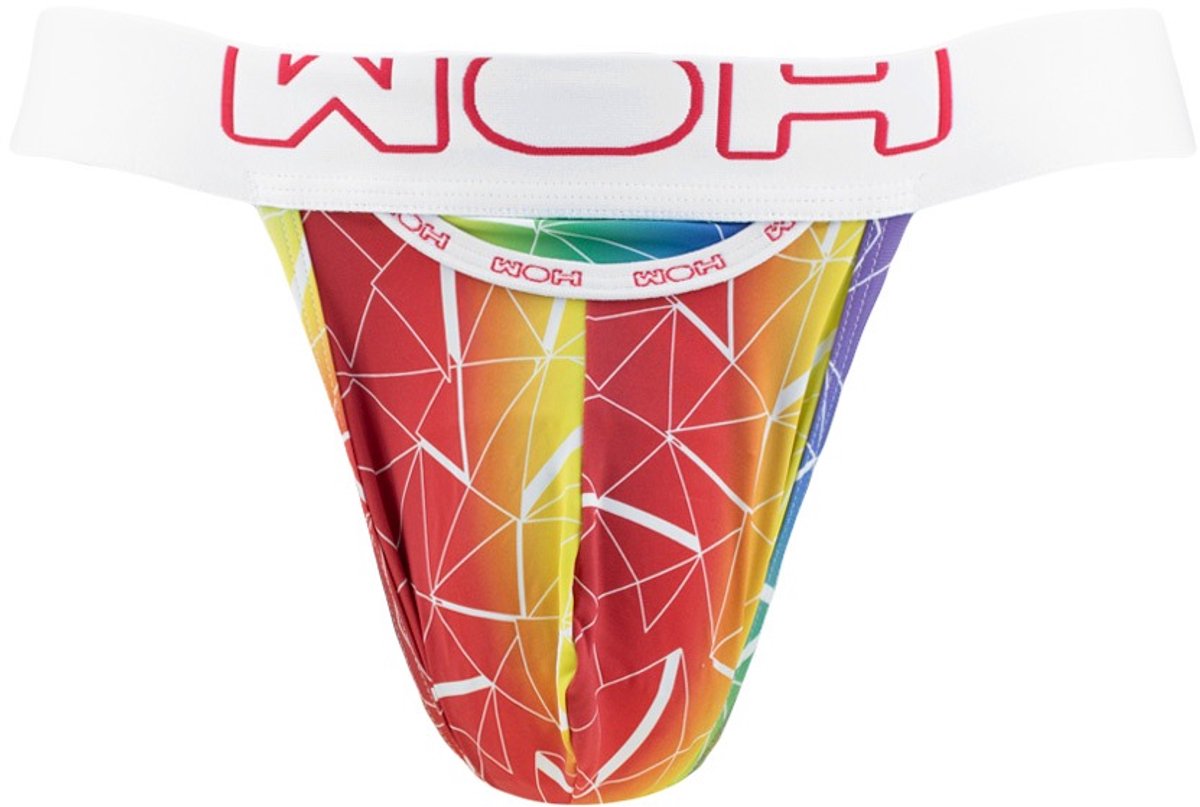 WOH heren microfiber G-string rainbow multi