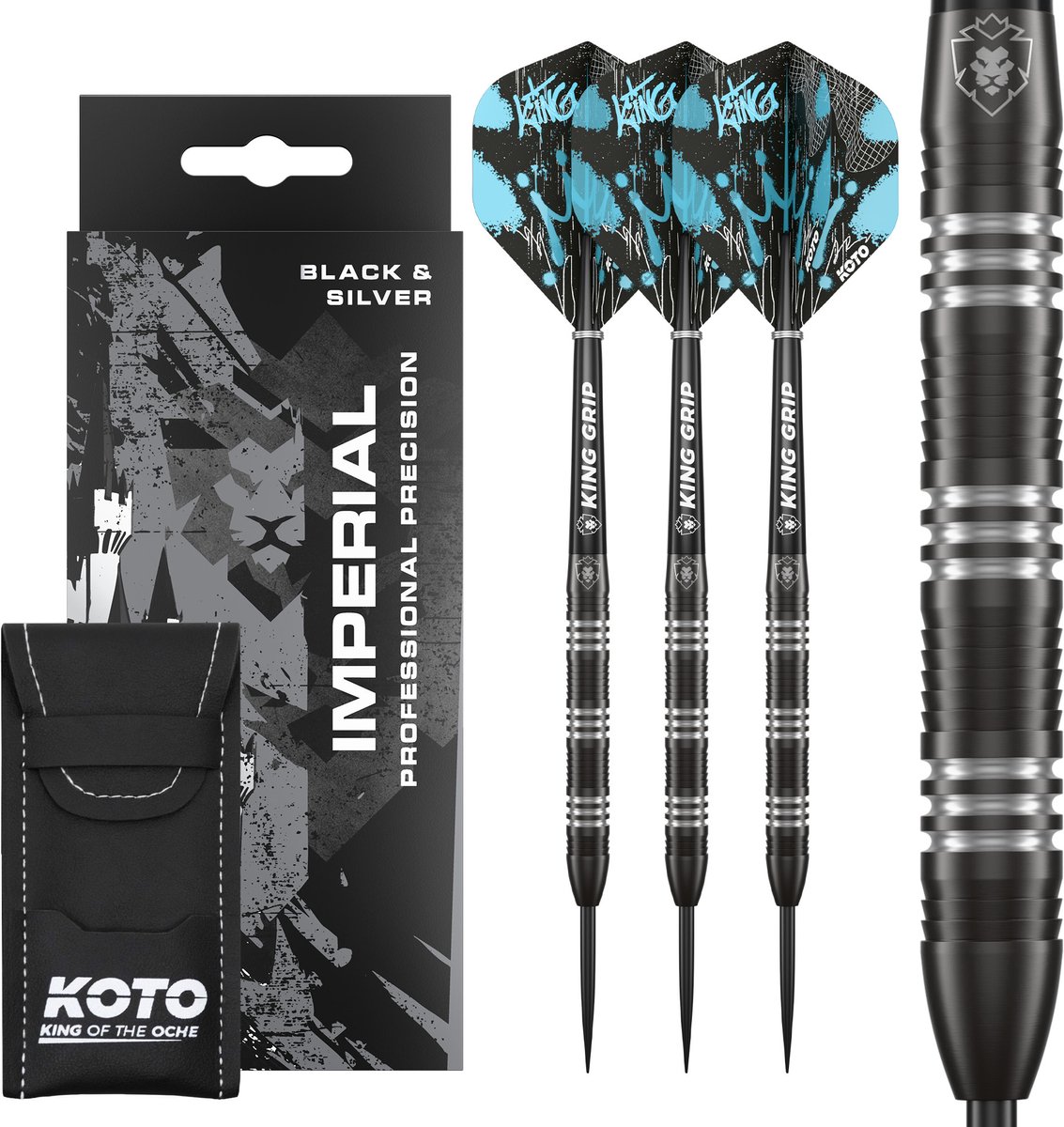 KOTO Imperial Black Silver 80% - Dartpijlen 21 Gram