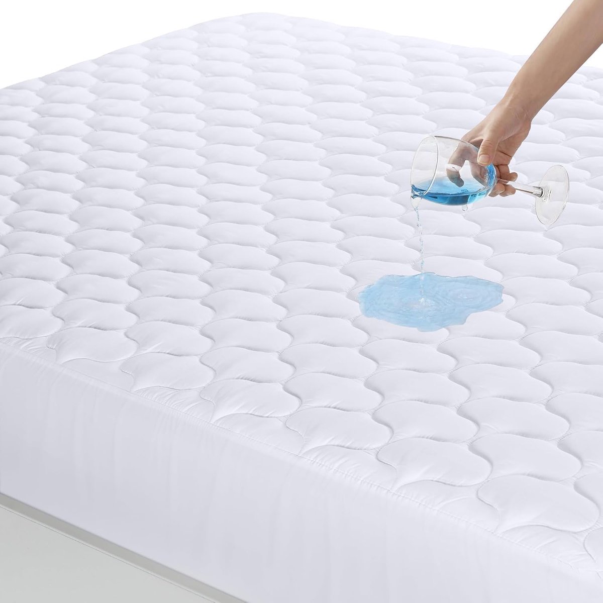Matrasbeschermer - Matrashoes Waterdicht - Matras Beschermen - Gewatteerd Met Elastische Band - 90x200 cm - Wit