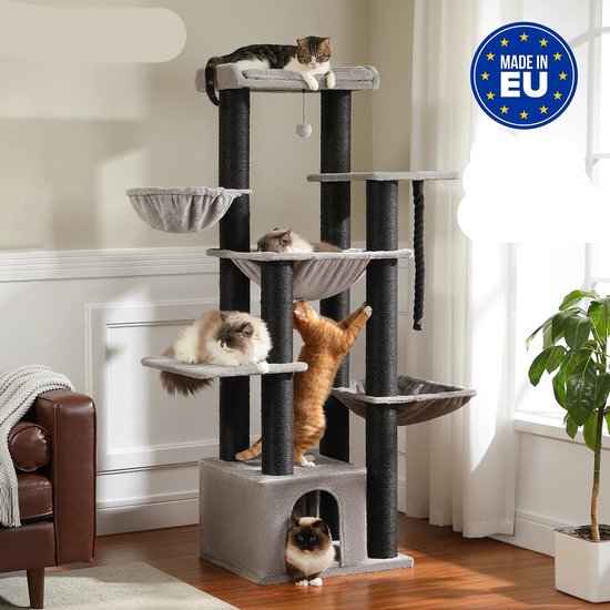 PAWZ Road Cactus Kattenboom voor Indoor katten, Kat Klimmen Boom Kat Speeltoren met Hangmat Kat Krabpaal 102cm PAWZ Road Cactus Kattenboom voor Indoor katten, Kat Klimmen Boom Kat Speeltoren met Hangmat Kat Krabpaal 102cm