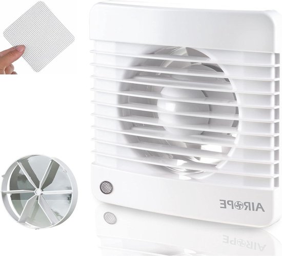 Foto: Badkamer ventilator timer 100 mm mat zwart silent