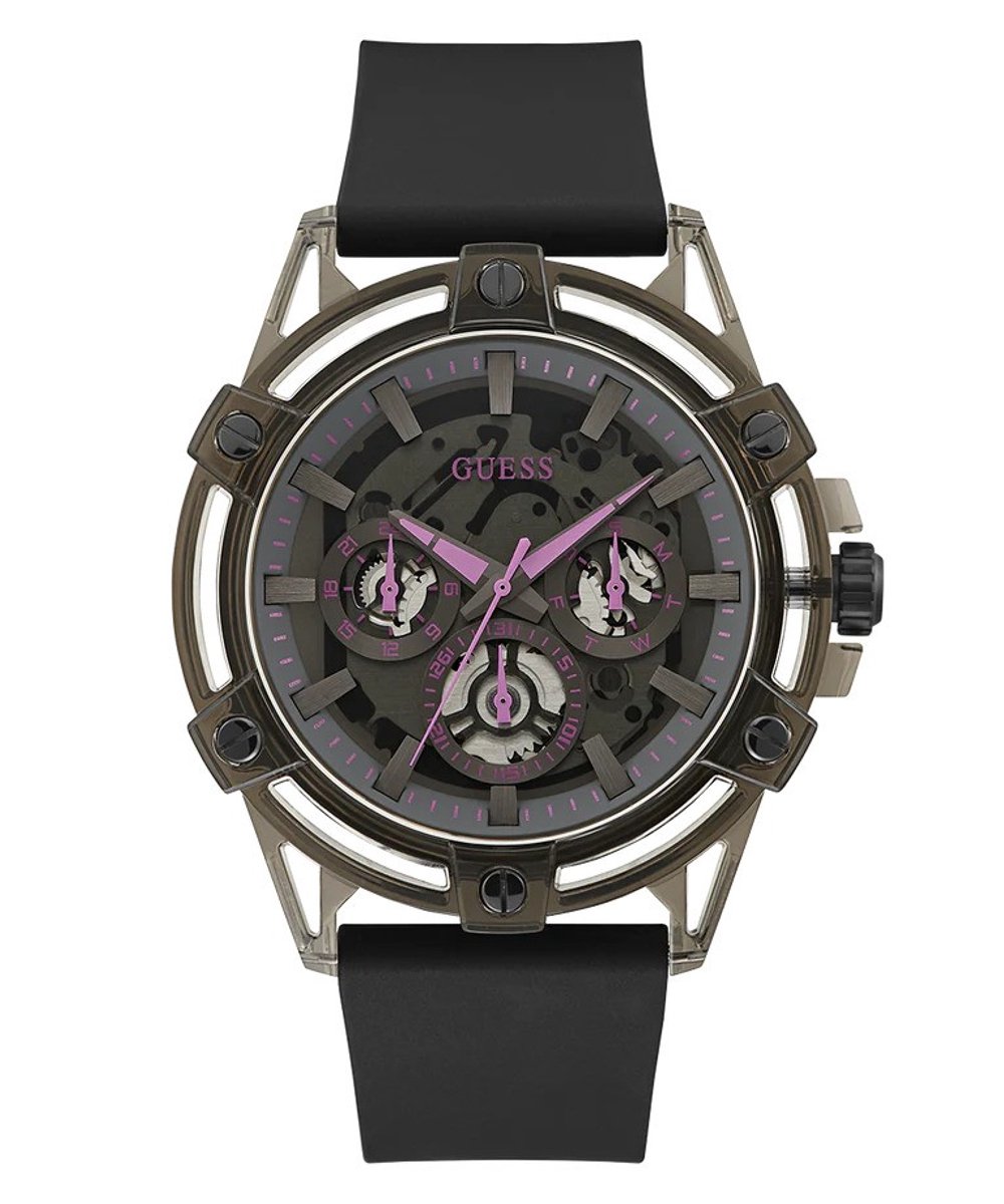 Guess Sporting Pink Limited Edition GW0032G2 Horloge - Siliconen - Zwart - Ø 48 mm
