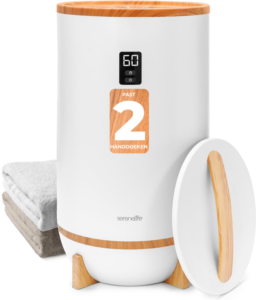 SereneLife Handdoek verwarmer – Elektrische Towel warmer met Geurfunctie – Automatische Uitschakeling – Bamboo