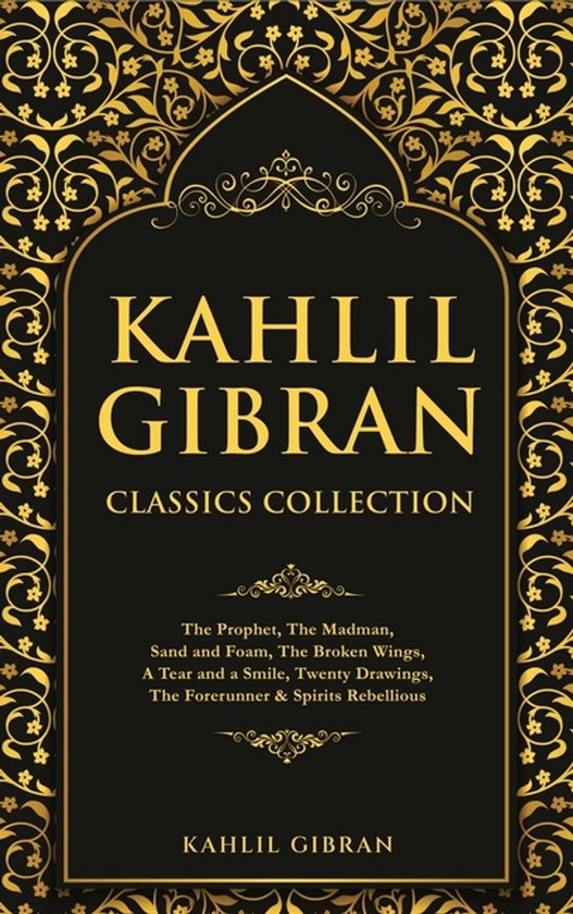 Livre Kahlil Gibran Classics Collection avec ornements dorés sur fond noir.