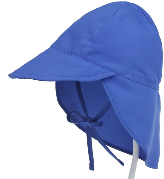 Kinderzonnehoed - Pet met klep - Unisex - Baby- en kindermuts - Met nekbescherming - UV-bescherming 50+ - Zomerhoed - Knoopbaar - Hoofddeksel - Bescherming tegen de zon en zonneklep - Outdoor - Ademend mesh - S (Hoofdomtrek 44-48 cm)