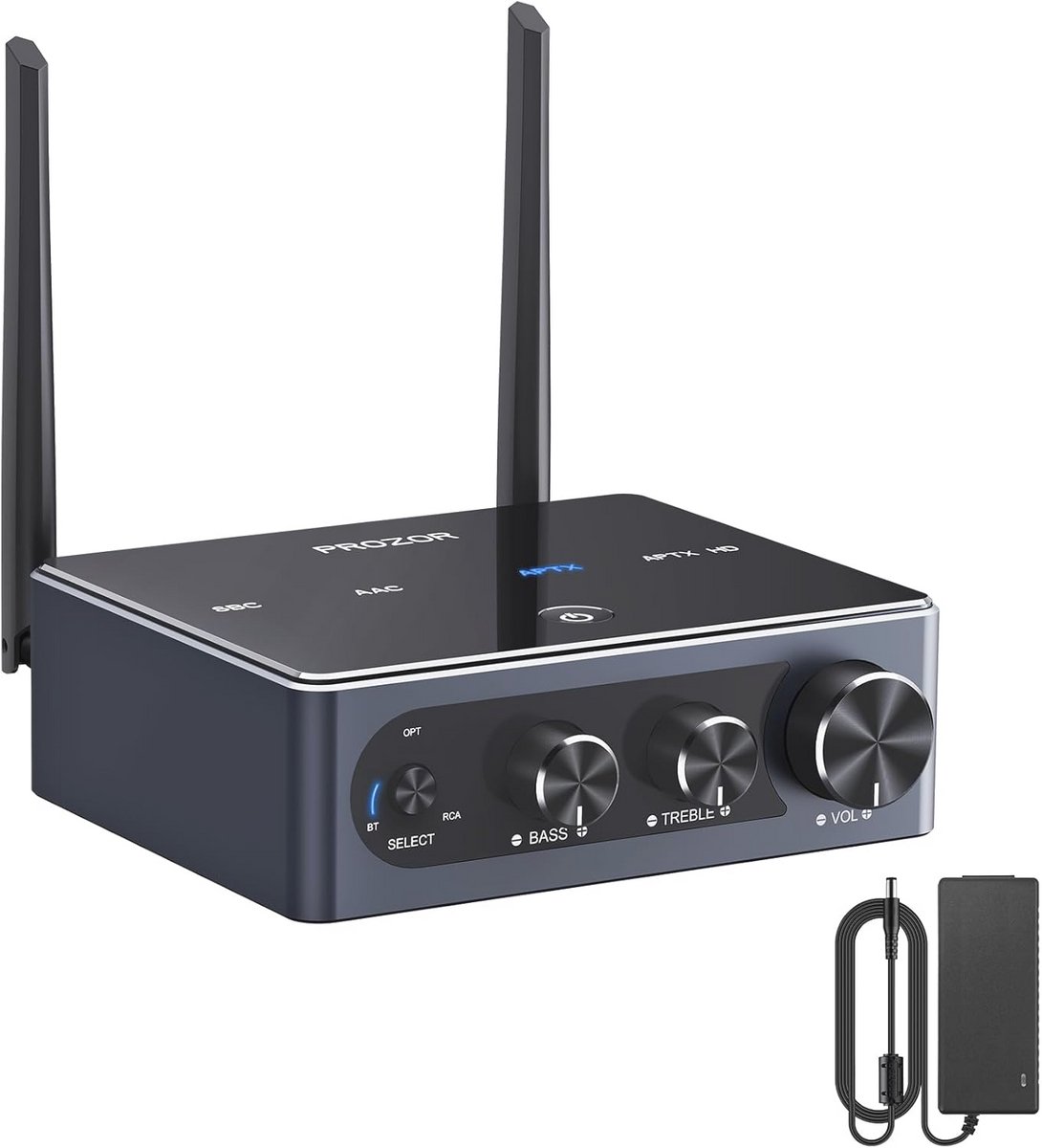 Bluetooth Audioversterker met 5.2 Technologie en HiFi Geluid voor Passieve Luidsprekers