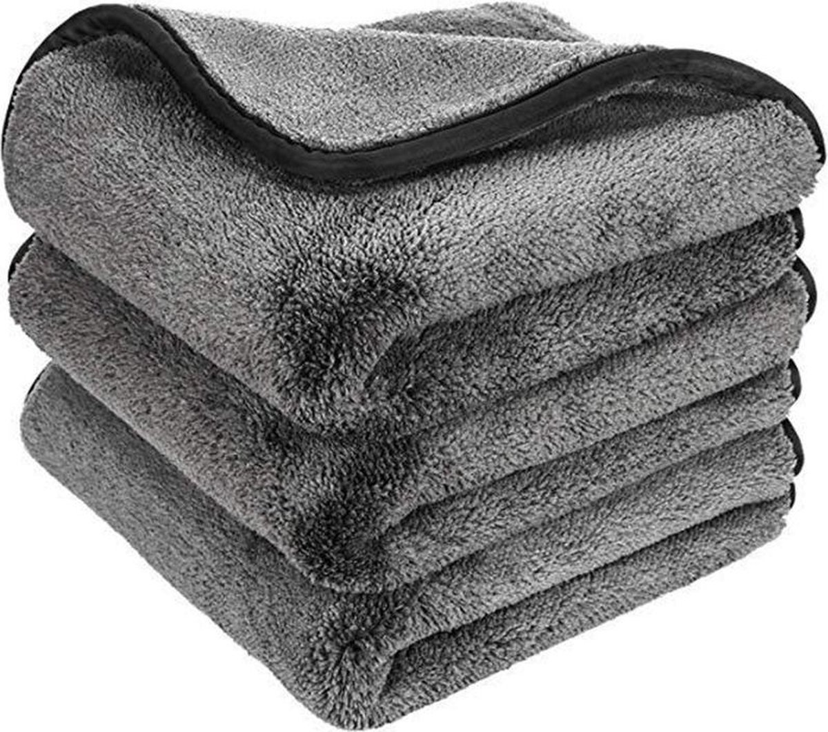 *** 2x Premium Microvezel Auto Droogdoek - 40cm x 40cm - Poetsdoek - Microfiber Cloth - Duurzaam – Grijs - van Heble®***