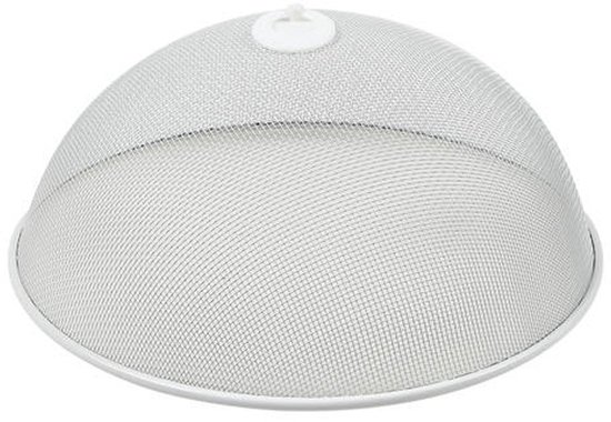 Benson Voedselkap - 2x - rond - 30 cm - wit - metaal - vliegenkap - foodcover — afbeelding 3