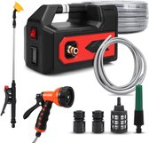 DBREAKS Elektrische benzinepomp, 2,4 gallon/min vloeistoftransferpomp, elektrische overvulpomp transferpomp, batterij-aangedreven sifon pomp elektrisch, draagbare elektrische oliepomp voor benzine