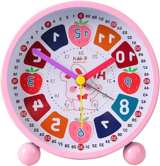Juboos Analooge Wekker Voor Kinderen, Compact, Niet-Tikkende Bed, Stille Wekker Met Luid Alarm, Nachtlampje, Snooze, Wekker Op Batterijen (Zwart