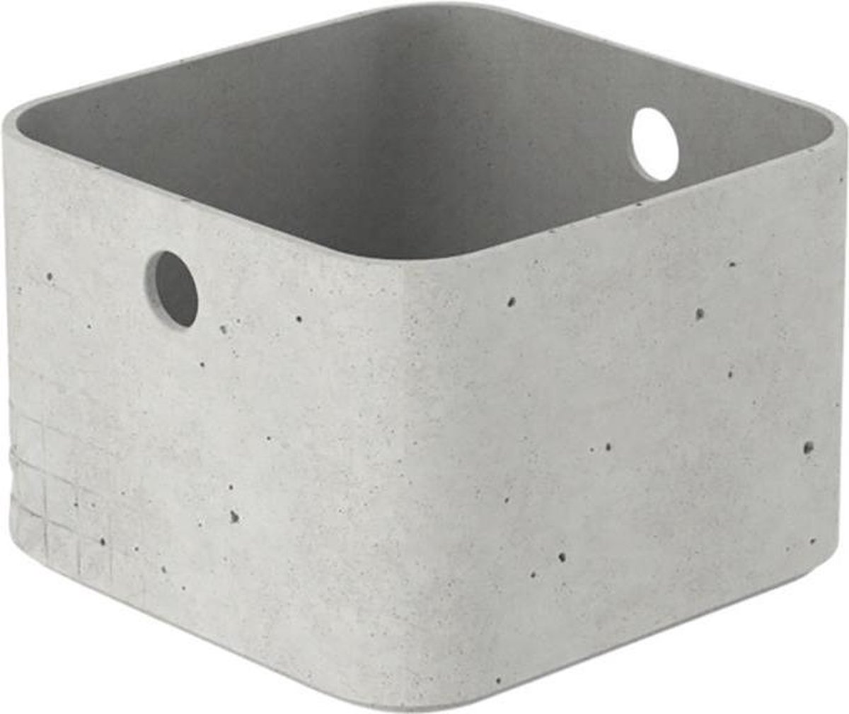 CURVER Opbergdoos, 3 l, unieke premium afwerking, betonlook, gemakkelijk stapelbaar, voor het opbergen van kantoor, woonkamer, badkamer, 16,9 x 16,9 x