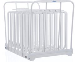 Sous Vide Rack - Verstelbaar en Vouwbaar, Zorgt voor Evenredige Verwarming tijdens Sous Vide Koken - Wit Polycarbonaat met Roestvrijstalen Gewichten - 7,8 inch x 6,4 inch x 6,6 inch