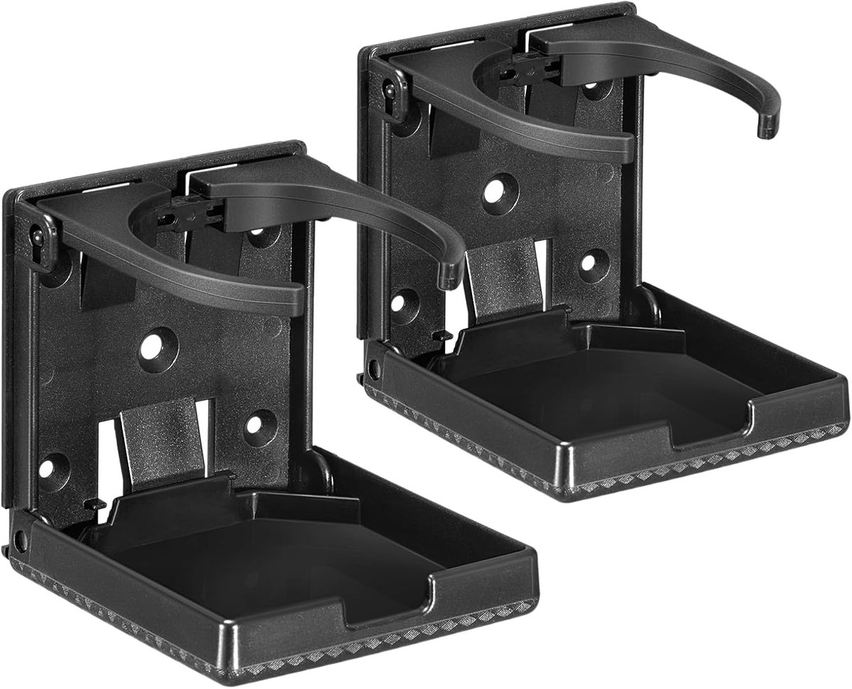 2-delige bekerhouder voor in de auto, geschikt voor de meeste mokken, waterflessen en drinkbekers, 60-100 mm verstelbare, opvouwbare bekerhouder voor aan de muur voor in de auto, voor vrachtwagens, campers, bestelwagens, boten, campers en caravans.