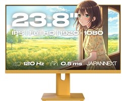 JAPANNEXT Gaming Monitor 23.8" IPS Full HD (1920x1080) 120Hz 0.5ms Pastel Geel | JN-IPS238G120F-HSP-YE