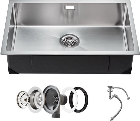 LOMAZOO spoelbak Jack 40 cm RVS met zeepdispenser