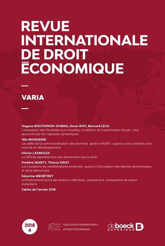 Revue internationale de droit économique - cover