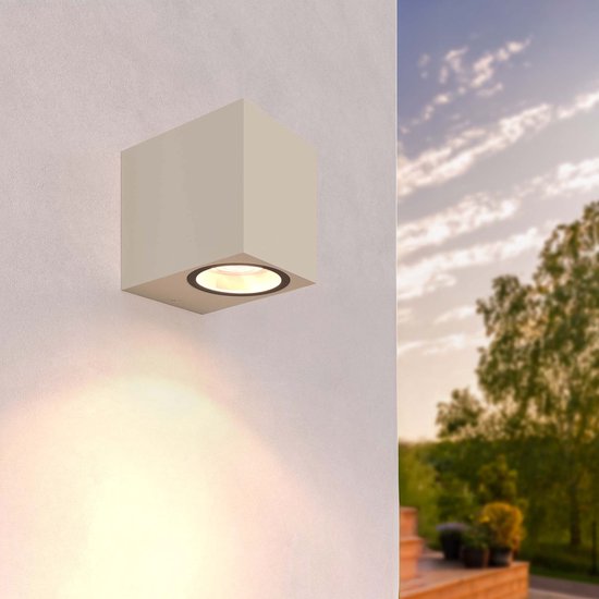 Foto: Ledvion wandlamp buiten san diego beige gu10 fitting