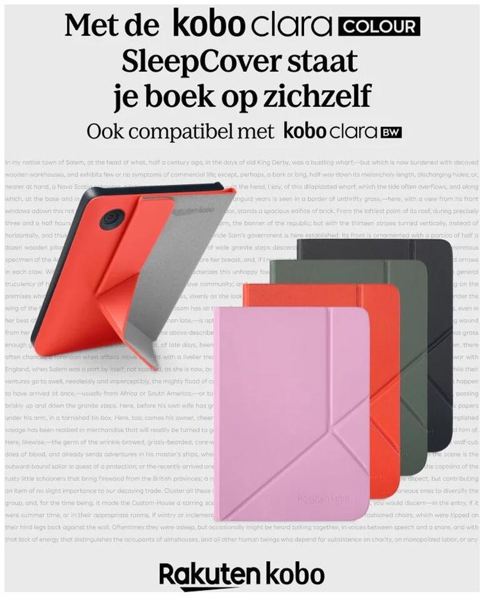 Kobo Clara Colour / BW Hoes voor eReader - SleepCover - Zwart - Ingebouwde standaard – foto 4