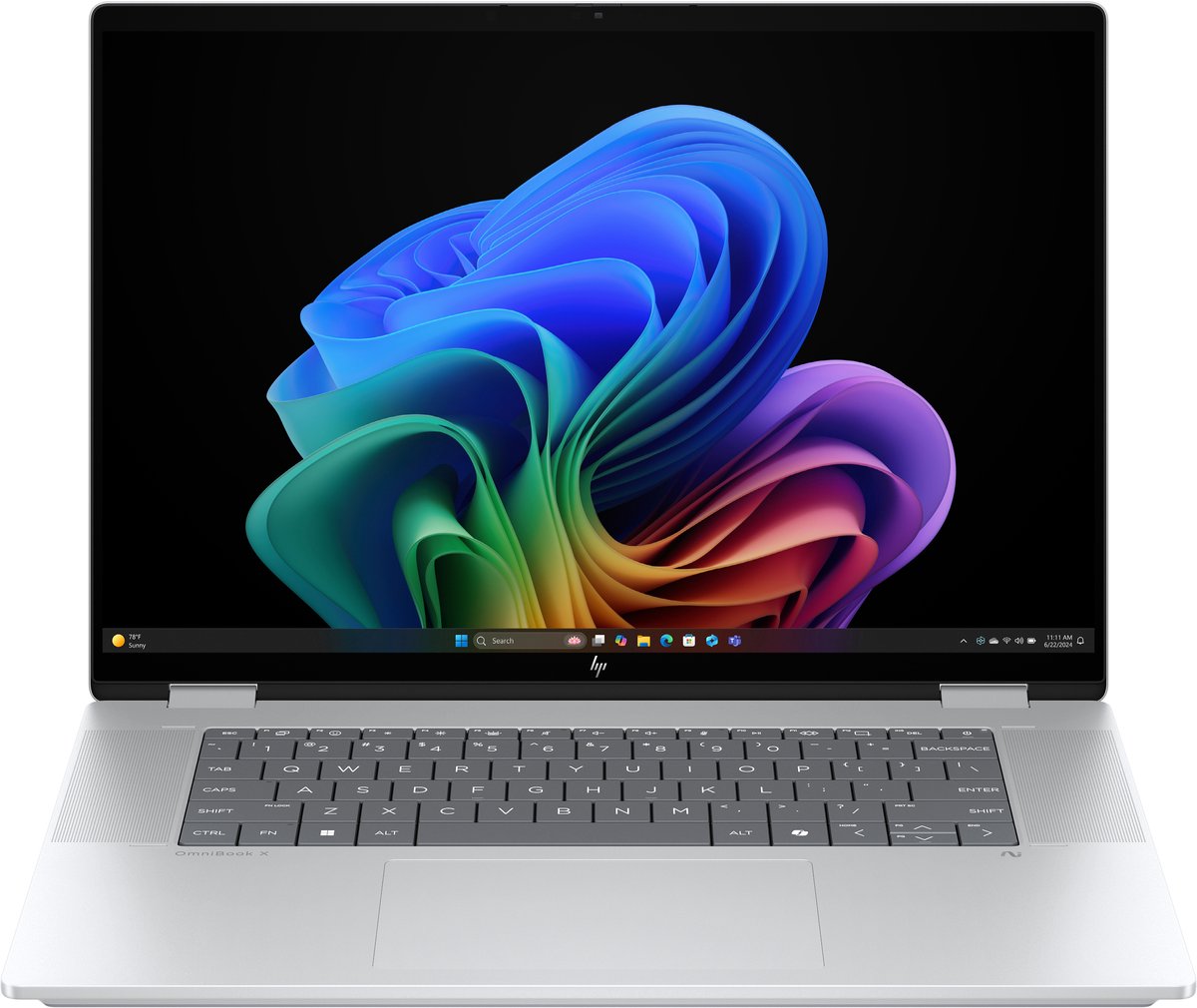 HP OmniBook X FlipNGAI 16-as0645nd Copilot+ PC Intel Core Ultra 7 256V Hybride (2-in-1) 40,6 cm (16") Touchscreen 2K 16 GB LPDDR5x-SDRAM 512 GB SSD Wi-Fi 7 (802.11be) Windows 11 Home Zilver QWERTY