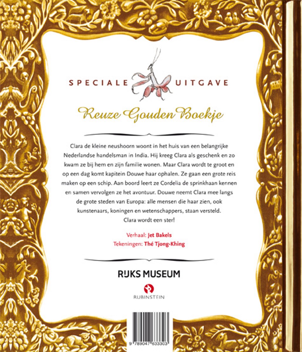 Gouden Boekje 'Reuze Gouden Boekje' met een illustratie van een bidsprinkhaan. Tekst: 'Speciale uitgave Reuze Gouden Boekje'.