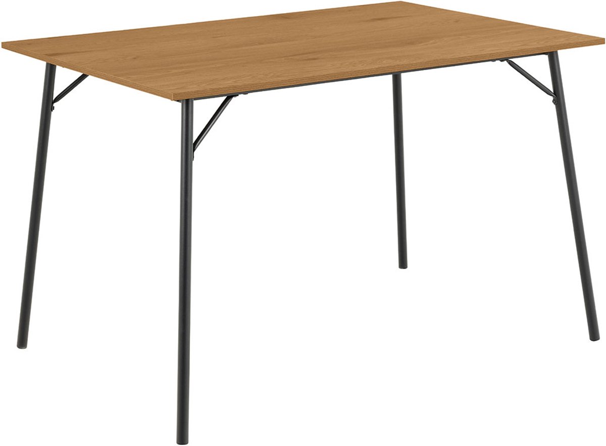 Giga Living Eettafel Tjorna - Rechthoek Naturel/Zwart - 120x80x75cm