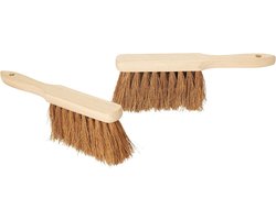 Set van 2 handborstels KOKOSHARREN auto handborstel bezem zachte haren kokosborstel industriële handborstel auto sneeuwborstel houten handborstel handborstel grove handborstel kampeerbezem auto handborstel buiten