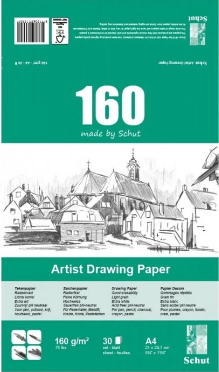 Schut - Block Artist Drawing Paper 160gr/m2 A4