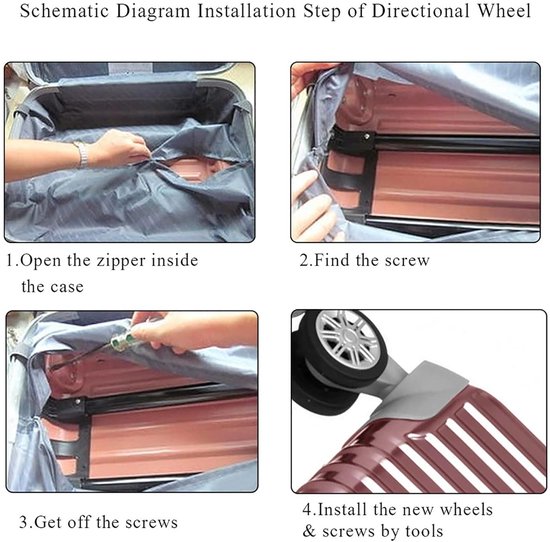 Wakects 1 Pair of Luggage Spare Wheels, Spare Suitcase Wheels Wakects 1 Pair of Luggage Spare Wheels, Spare Suitcase Wheels