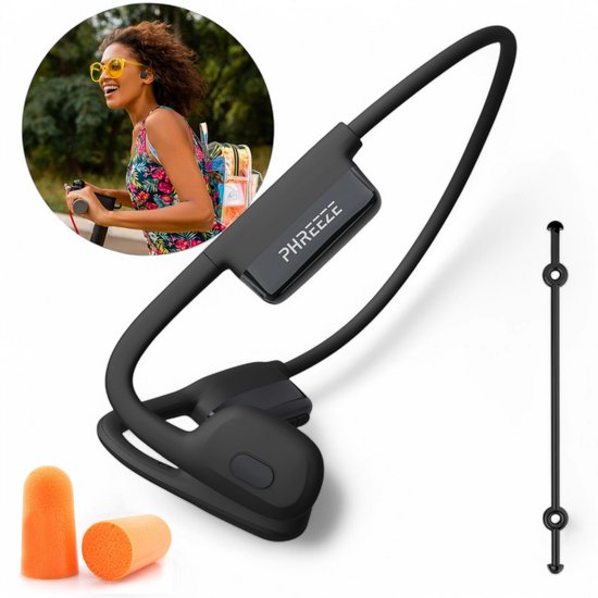 Casque à conduction Bone - Dual microphone - Bluetooth 5.3 - Étanchéité IPX6 - Ear Sport ouverts pour la Course à pied, le sport et le Vélo