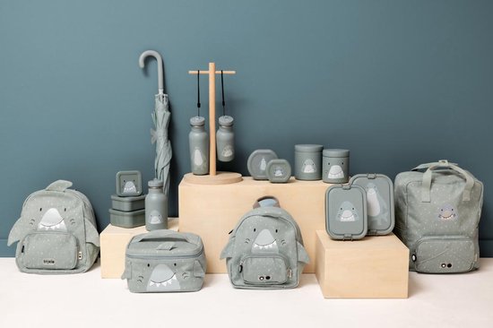 Trixie Lunchtas - Mr.Shark - Koeltas voor kinderen - Met naamlabel - Thermische Tas voor Lunch - Grijs - Haai van Trixie — afbeelding 3
