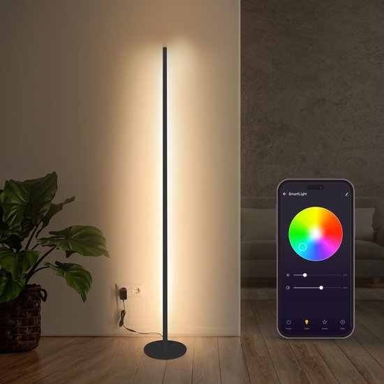 Lampadaire Bolt Electronics® - Lampe sur pied - Salon - 4 intensités lumineuses - Lumière RVB - Zwart