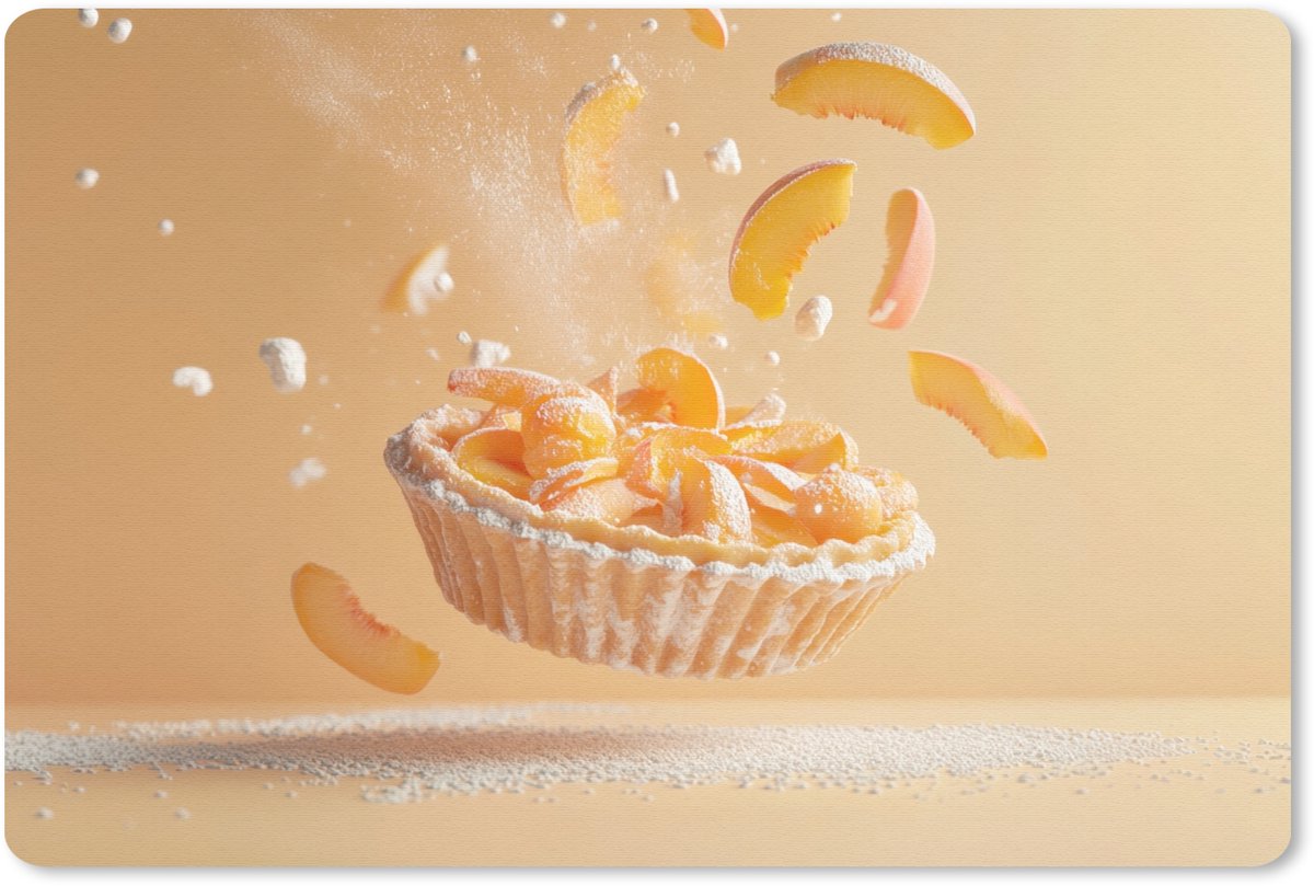 Muismat 27x18 cm - Mousepad Peach - Eten - Taart - Oranje - Muismatten