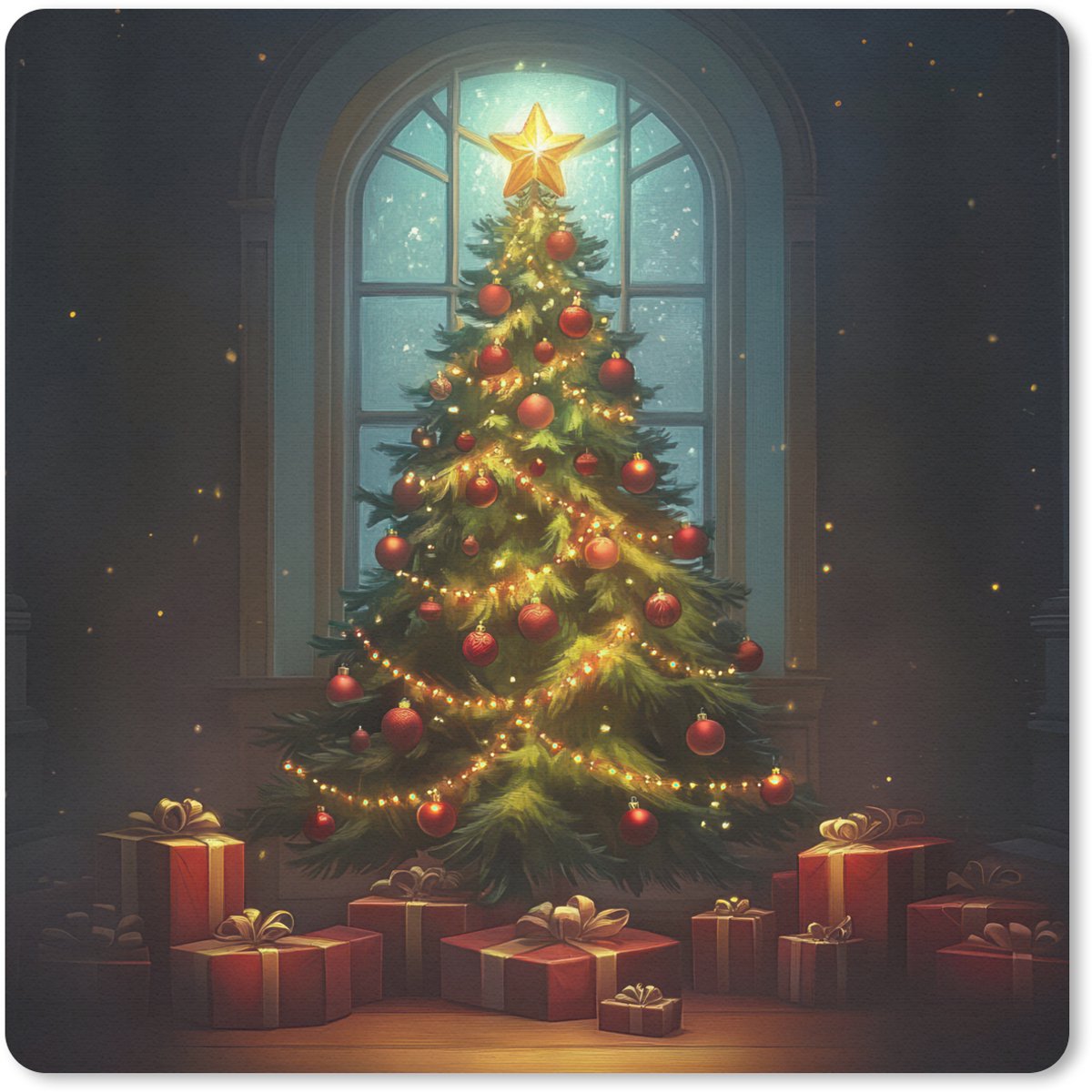 Muismat 30x30 cm - Mousepad Kerstboom - Cadeau - Kerst - Winter - Muismatten