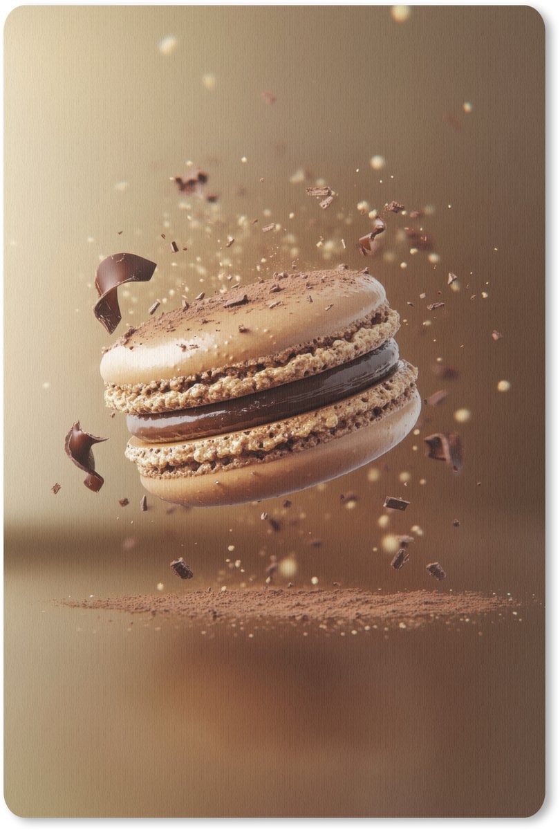 Muismat 18x27 cm - Mousepad Chocolade - Macarons - Eten - Snoep - Muismatten