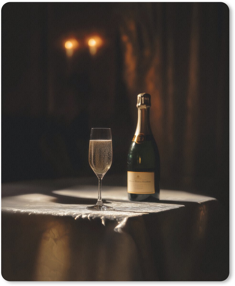 Muismat 19x23 cm - Mousepad Prosecco - Bubbels - Sfeervol - Drank - Muismatten