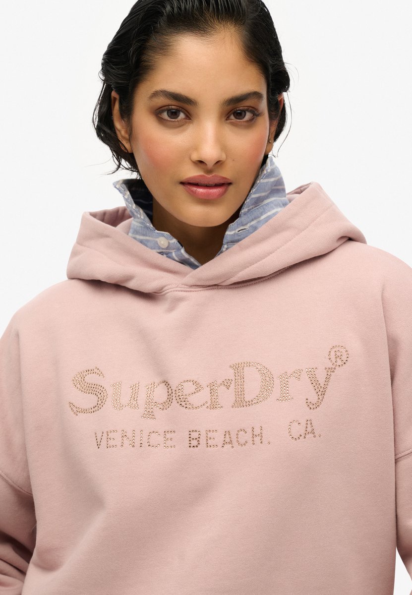 Superdry Venue Metallic hoodie met relaxte pasvorm Dames Hoodies Paars