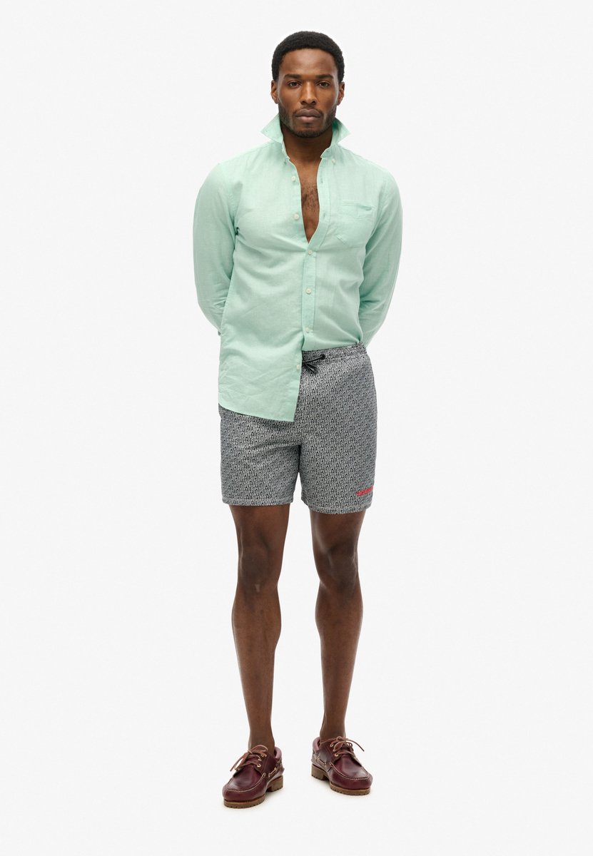 Superdry Zwemshort van 43 cm met all-over print Heren Zwembroeken Zwart